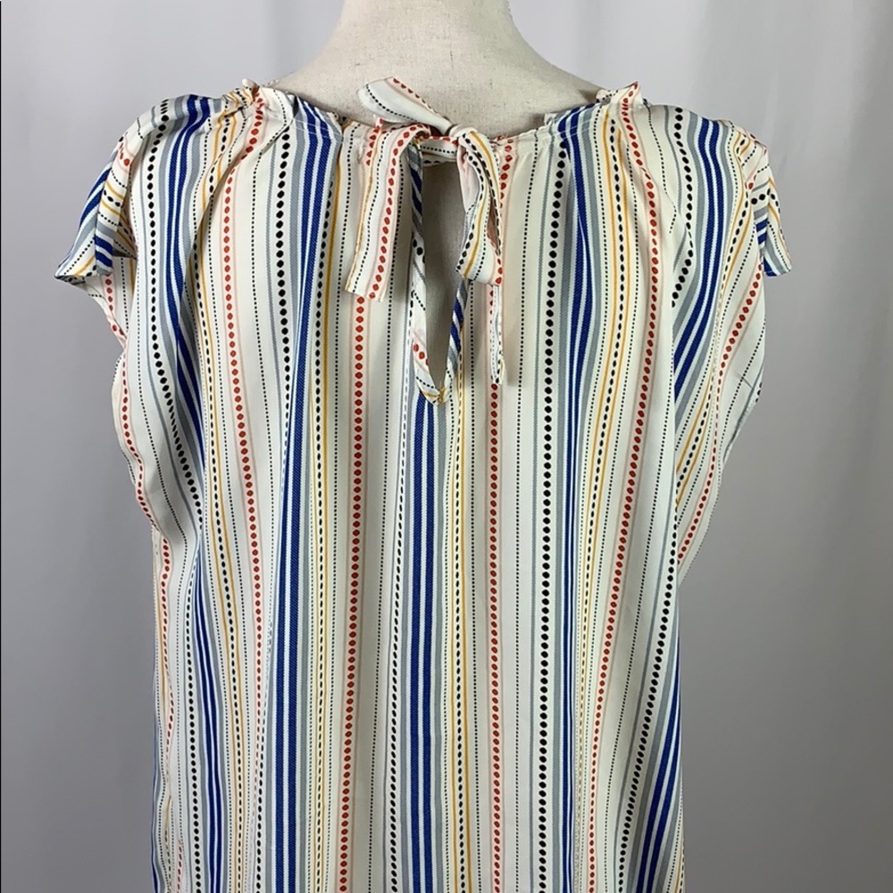 Lauren Conrad EUC striped bow tie back blouse - Picture 2 of 8
